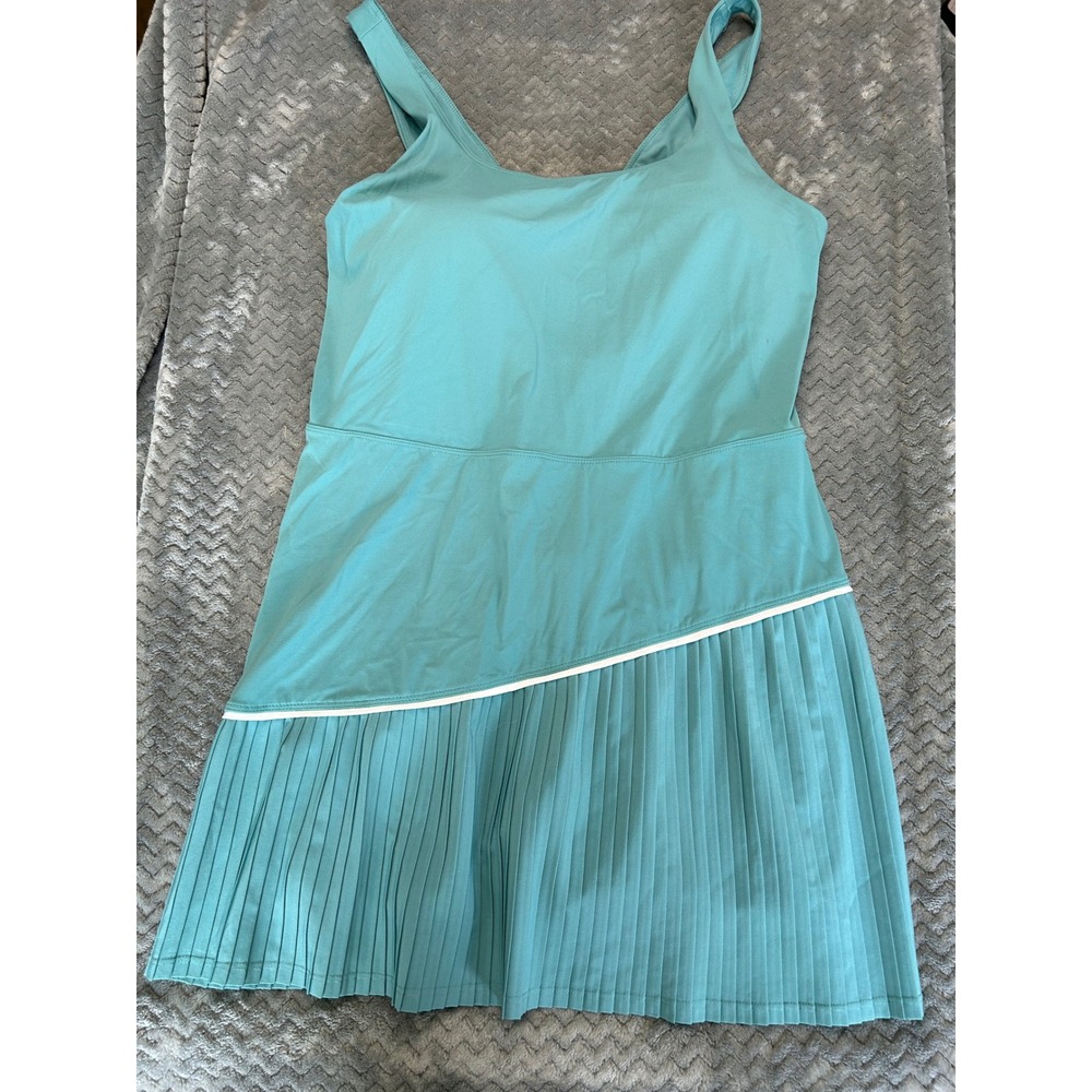 JoyLab Womens Teal Blue Pleated Active Dress Built-In Shorts XL NWT